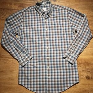 PETER MILLAR -Brown/Navy Plaid Polo